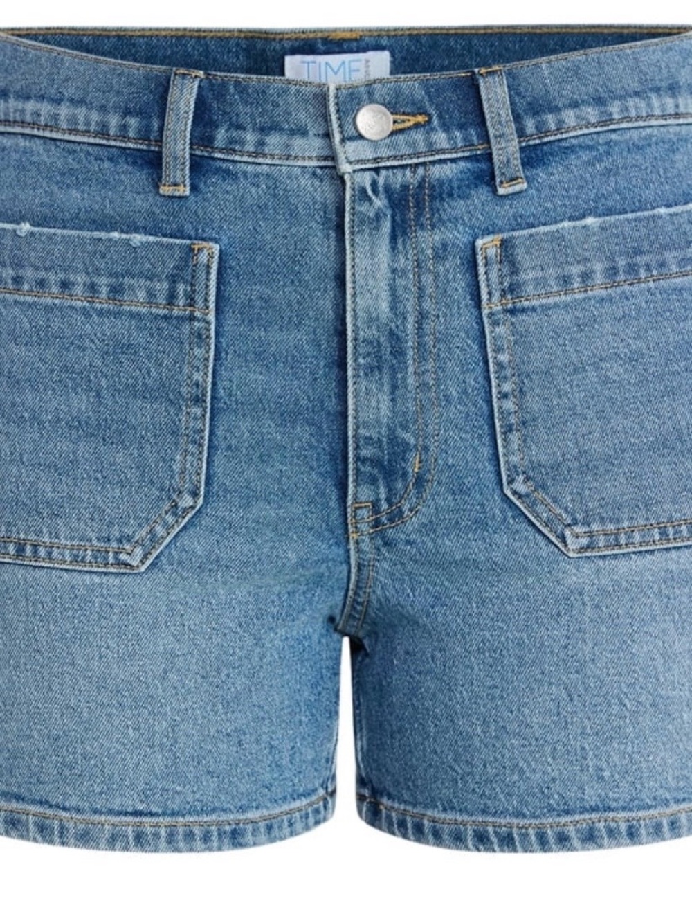 Time and Tru Women's High Rise Patch Pocket Denim Shorts, 4" Inseam Sz 6 NWT - Picture 5 of 11
